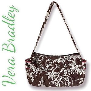 Vera Bradley Reversible Shoulder Bag Quilted Cotton Japanese Print Zip Pockets